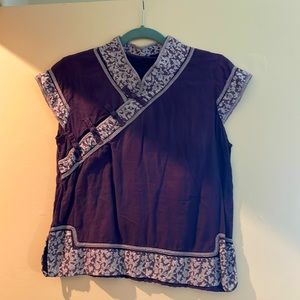 Purple qipao style blouse top